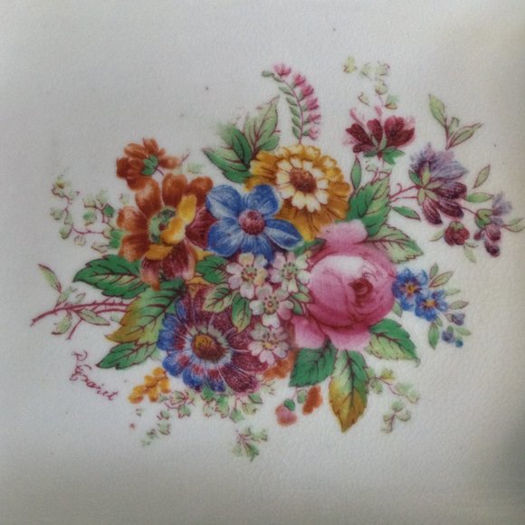 VTG Coalport mini Plate Bone China England Gold Trim Fragrance Floral Bouquet 4" - Picture 4 of 8